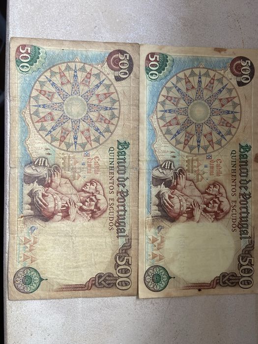 2 Notas 500 Escudos 1979