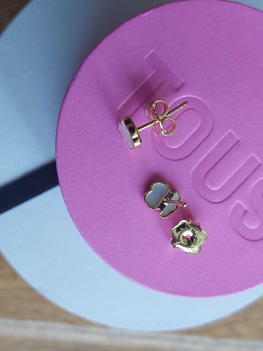 Kolczyki misie masa perłowa