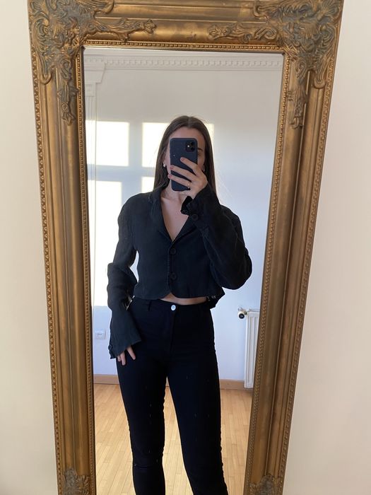 Укорочений лянний піджак Оверсайз М-Л Італія Angysix