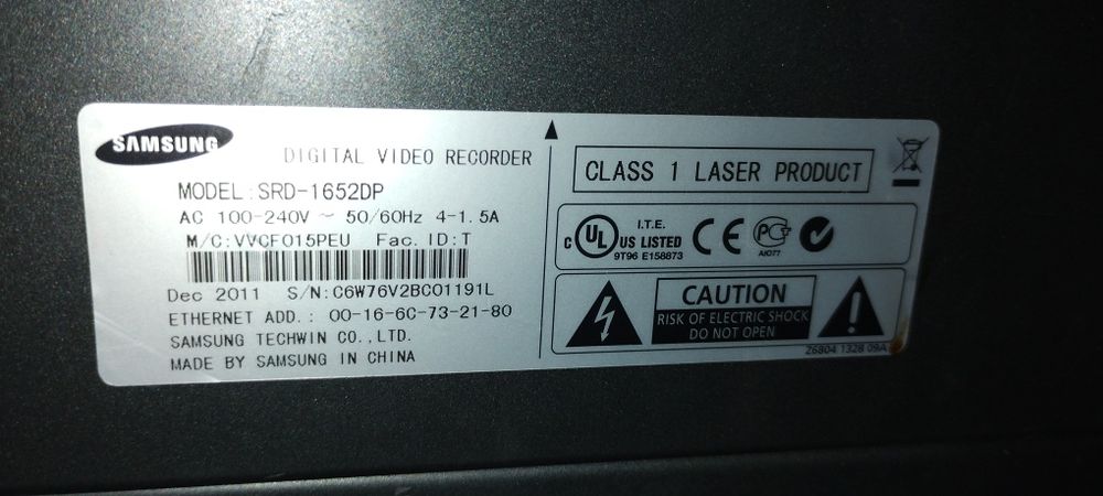 Okazja ! Rejestrator Samsung analogowy SRD-1652DP, SVR-1670