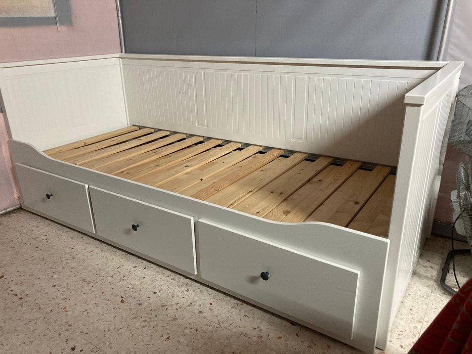 IKEA HEMNES cama individual/dupla com 3 gavetas branco