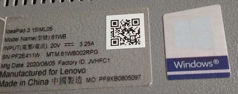 Vende-se Portátil Lenovo IdeaPad 3 15Iml05  - Avariado Para Peças  -Motherboard do Portátil Está Avariada
