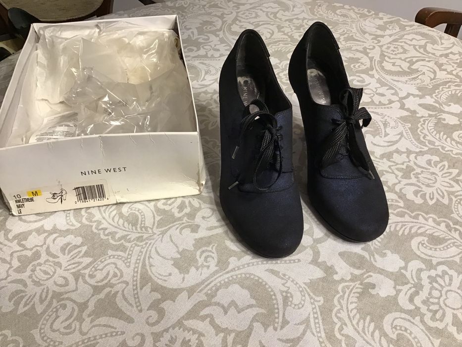 Buty zamszowe Nine West kolor navy rozmiar 10M