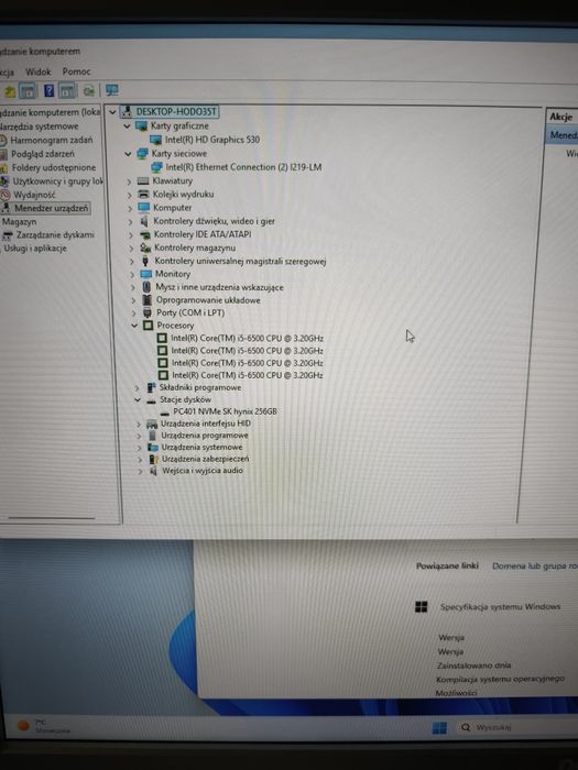 Tani mały szybko komputer HP Elitedesk win11 i5 8gb ram 256GB nvme