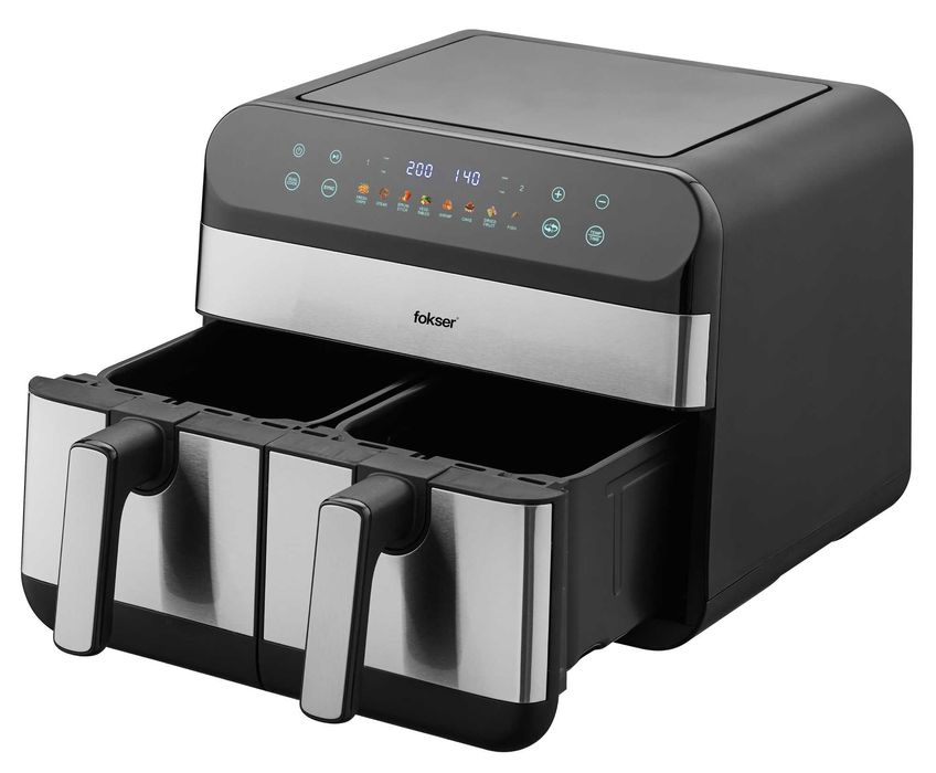 Beztłuszczowa Frytkownica VOKSAR G11 XXL PODWÓJNA 2400W +PRZEPISY