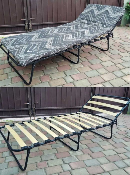 Комплект кровать раскладушка с матрасом ліжко розкладачка на ламелях