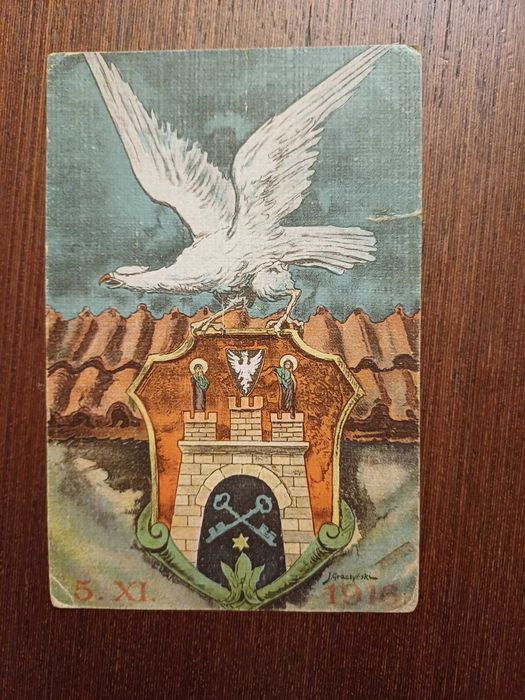 Pocztówka patriotyczna -Orzeł biały- 1916 rok- oryginał