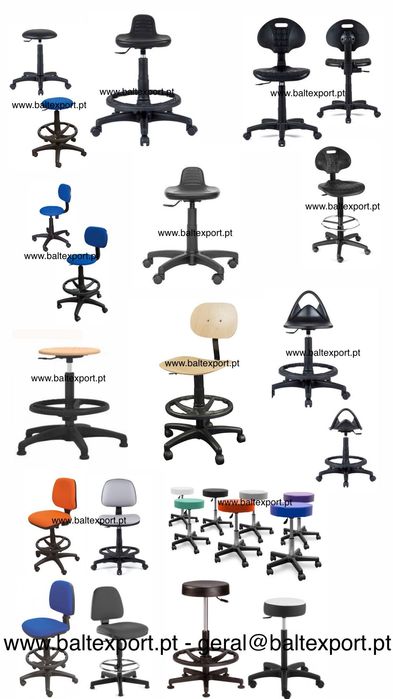 Cadeira Alta Estirador Bancada de Trabalho Rev Tecido / Pele Sintética