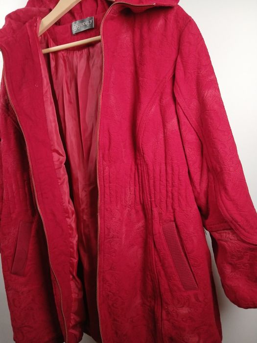 Damska kurtka czerwona parka płaszcz vintage Guang M/L