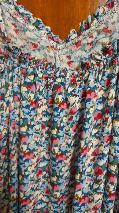 Vestido comprido, em padrão floral, tam. XL - Evima