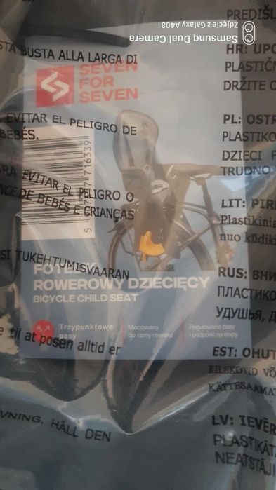 Fotelik rowerowy dziecięcy Seven for Seven 9-22 kg