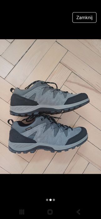 ECCO Buty trekkingowe damskie szare skórzane gore-tex 36