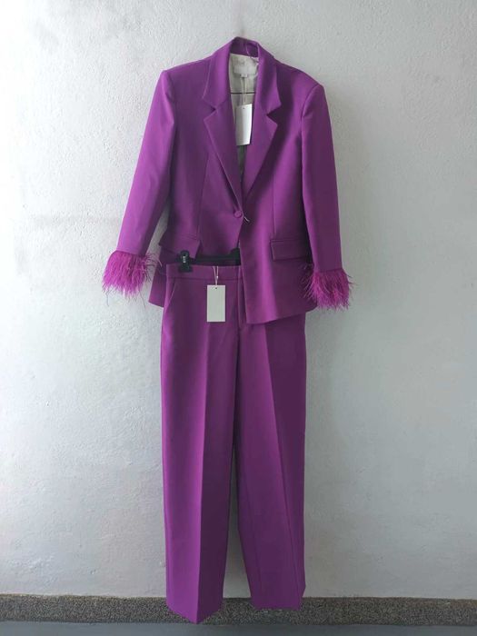 Nowy fioletowy komplet garnitur Zara L