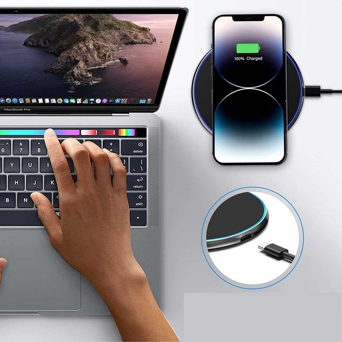 Ładowarka Indukcyjna iPhone Samsung 15W QI Mocna Bezprzewodowa Fast