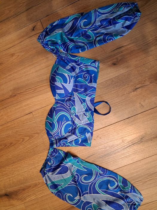 Crop top gorsetowy gorset wiązany rekawy rozmiar M