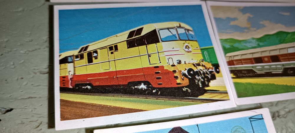 Lote de 15 antigos cromos Os Comboios