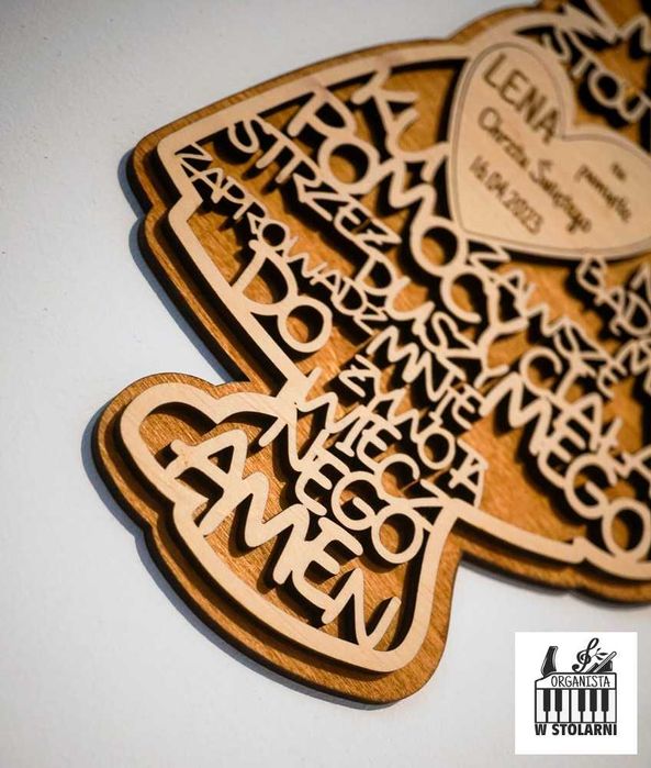 Aniołek dziewczynka z modlitwą - pamiątka chrztu, komunii