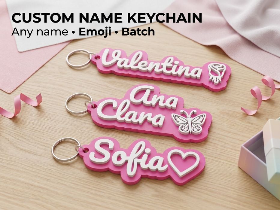 Chaveiro personalizado com nome e emoji