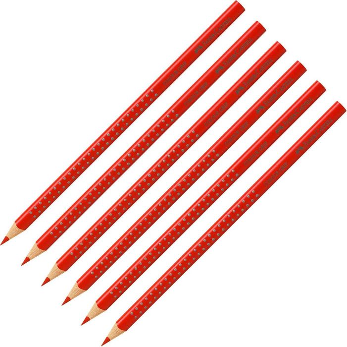 Faber-Castell Colour Grip Kredki Ołówkowe 6 szt. Czerwone