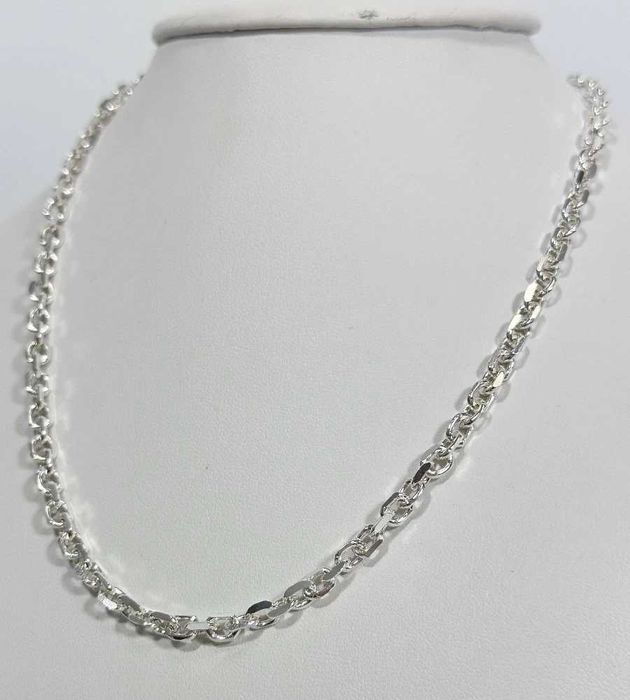 Piękny duży srebrny męski łańcuszek o splocie ankier 925