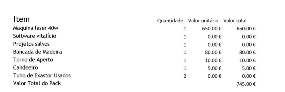 Maquina a laser e acessorios