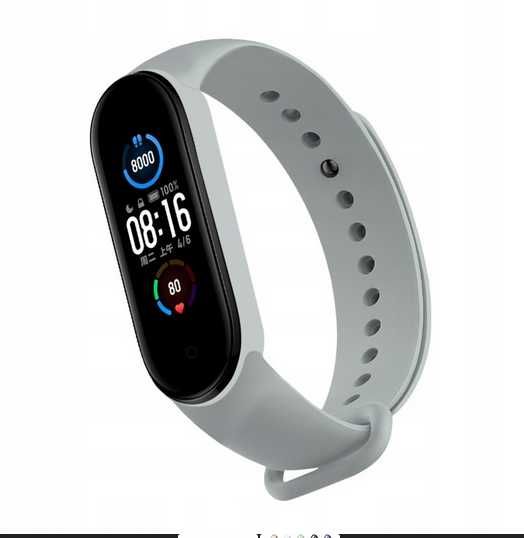 Opaska do XIAOMI MI BAND 5 6 7 bransoletka zamienna jasnoszara kolory