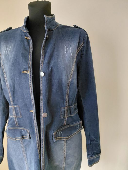 Kurtka jeansowa damska, płaszczyk marki Bonprix,  rozmiar M/L