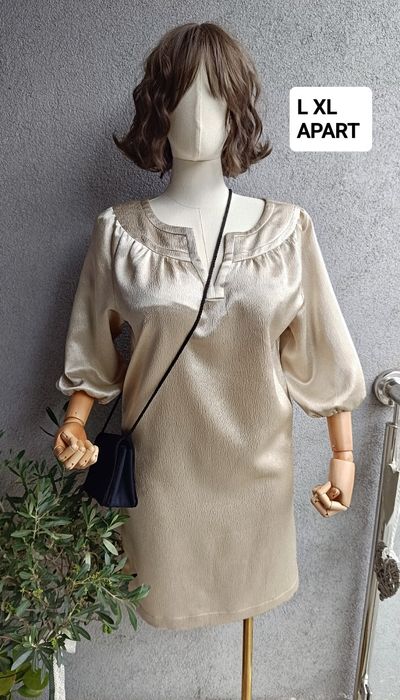 Apart sukienka L XL biust 57x2 champagne color impreza wesele