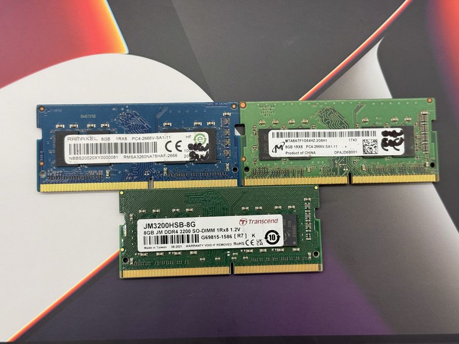 Оперативна пам'ять DDR4 PC4 Sodimm 8GB  2133,2400,2666,3200MHz