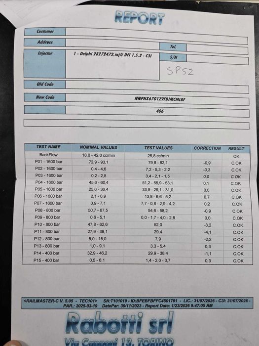 Injetores Mercedez Classe A