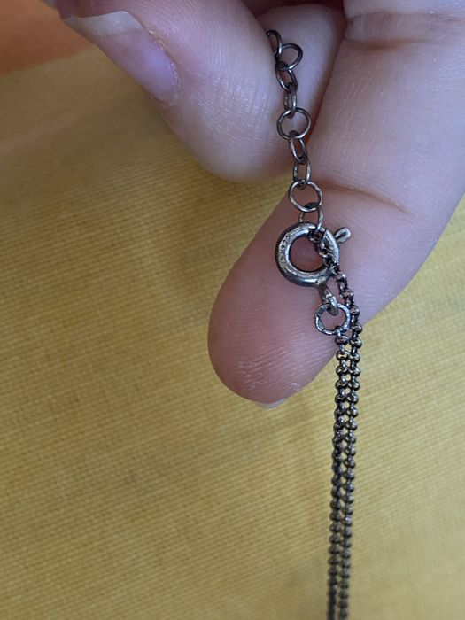 Colar duplo em prata anjo e triangulo
