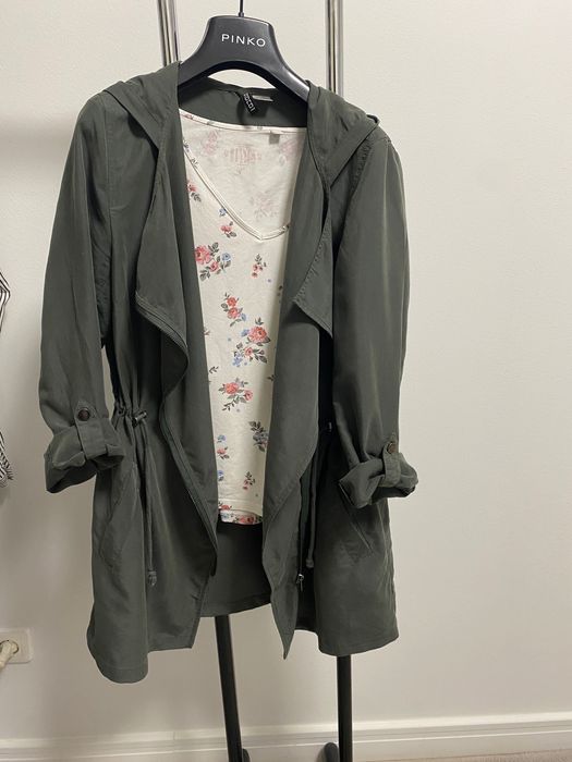 Oliwkowa Narzutka wdzianko miękki materiał H&M 34 / 36 S