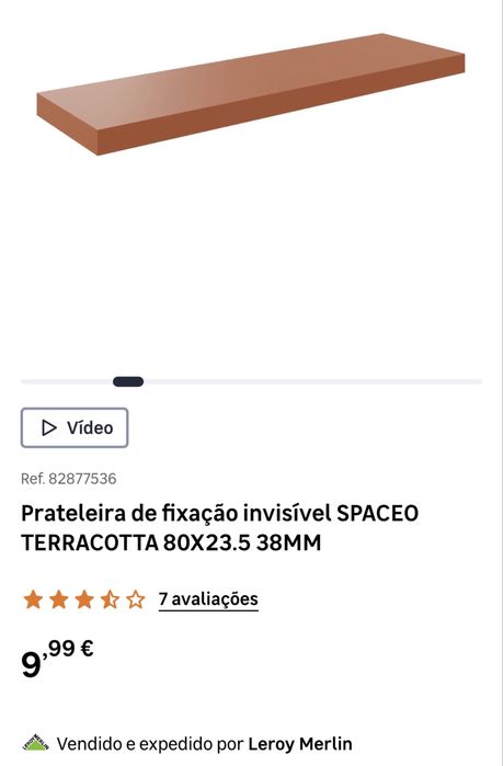 Coniunto prateleiras terracota Melamina