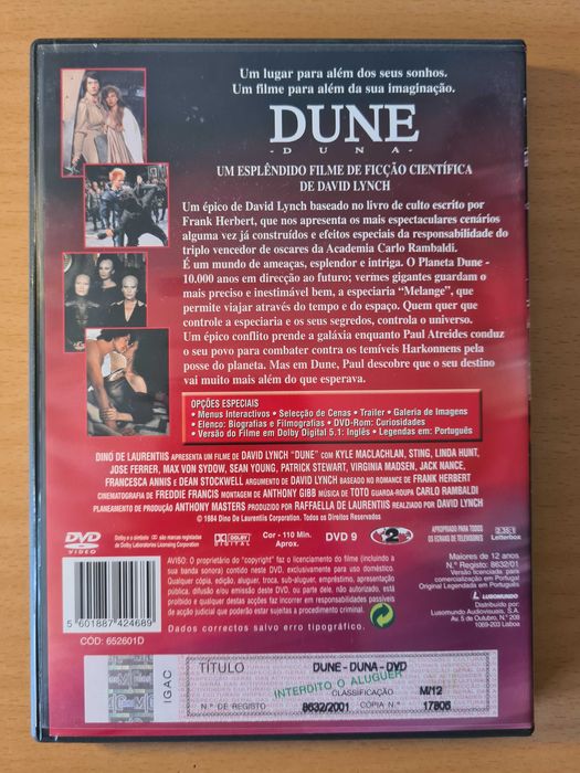 Filme em DVD de ficção científica "Dune" - versão original