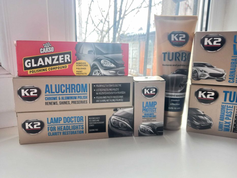 Паста полировочная для кузова авто, полироль с воском K2 Turbo Польша