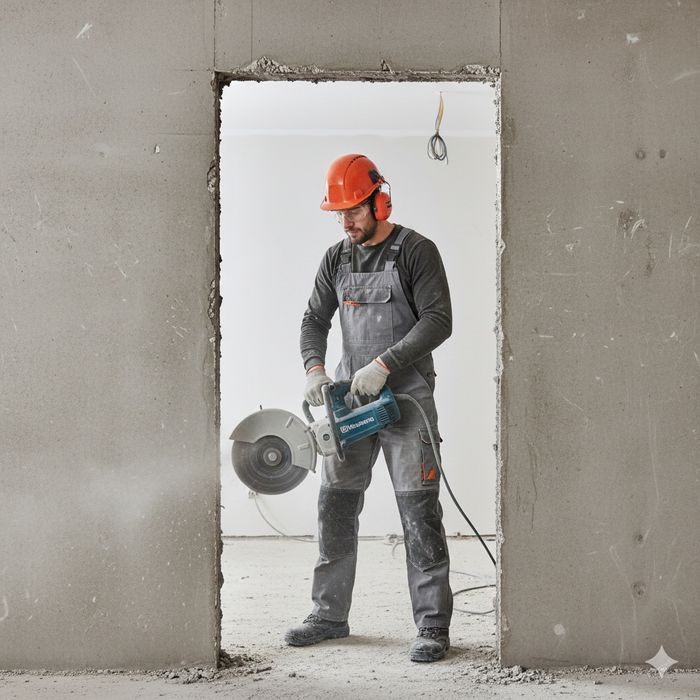 Алмазная резка проемов. Демонтаж стен и усиление. Работаем без пыли!