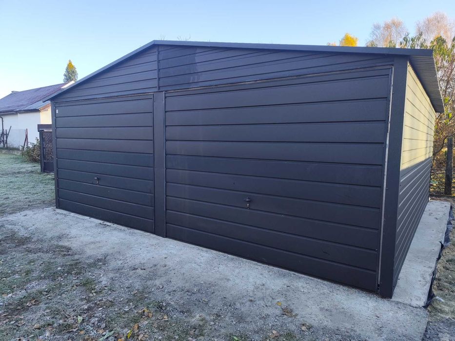 Garaż blaszany, blaszak 6x6 paleta ral,brąz, biały