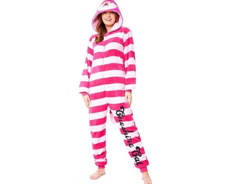 Disney onesie Alicja w Krainie Czarów Kot różowy S - miękki polar