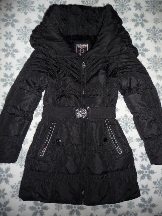 Kurtka płaszcz z dużym kołnierzem bdb S