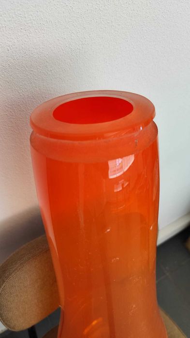 Candeeiro em Vidro e Suporte em Ferro