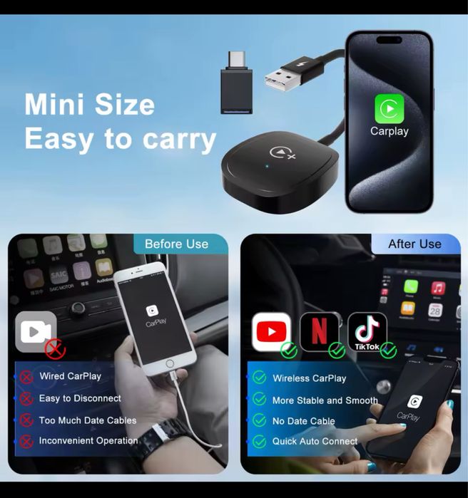 Бездротовий відеоадаптер CarPlay