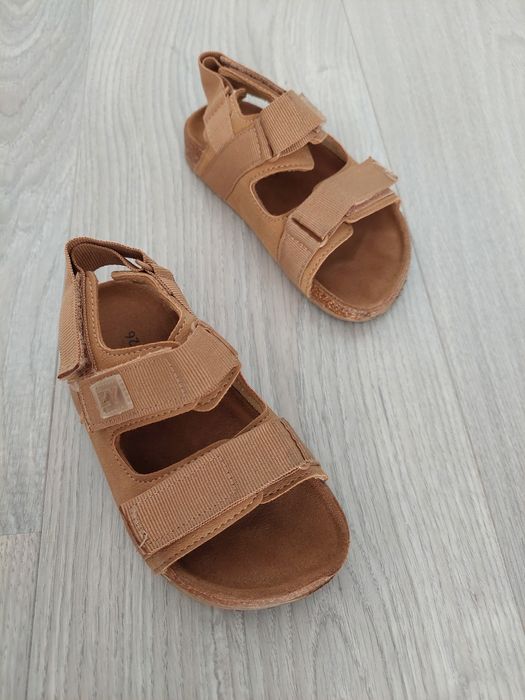 Sandálias de pele para bebé menino, Camel, 26