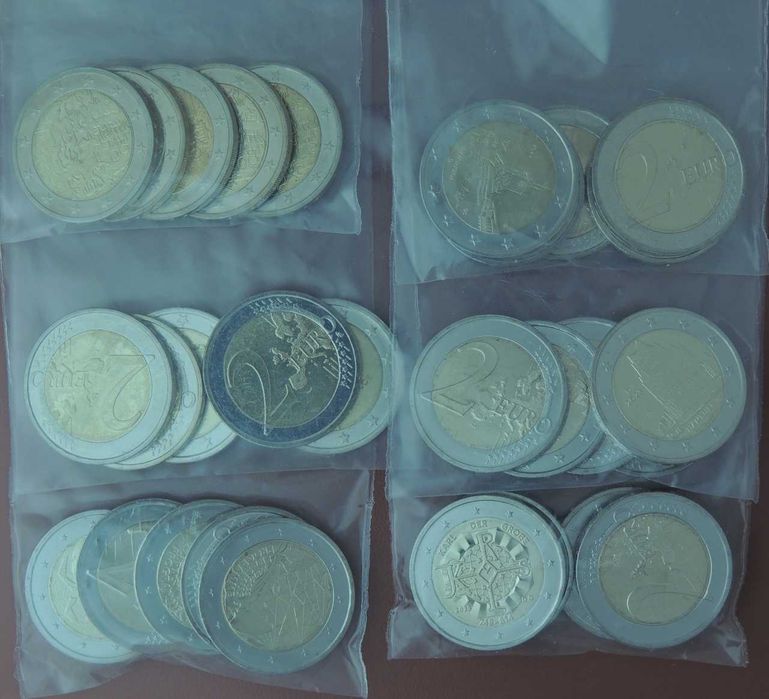 Conjuntos de 5 Moedas de 2 € Euro Alemanha-5 casas de moeda A-D-F-G-J