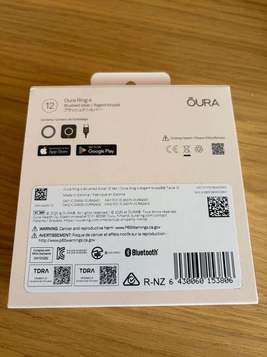 Oura Ring 4 Silver T12 - NOVO/Selado - Entrega Imediata (-15%)