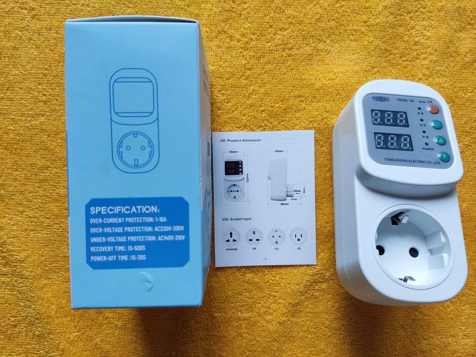 Реле контроля напряжения в розетку TOMZN 16A