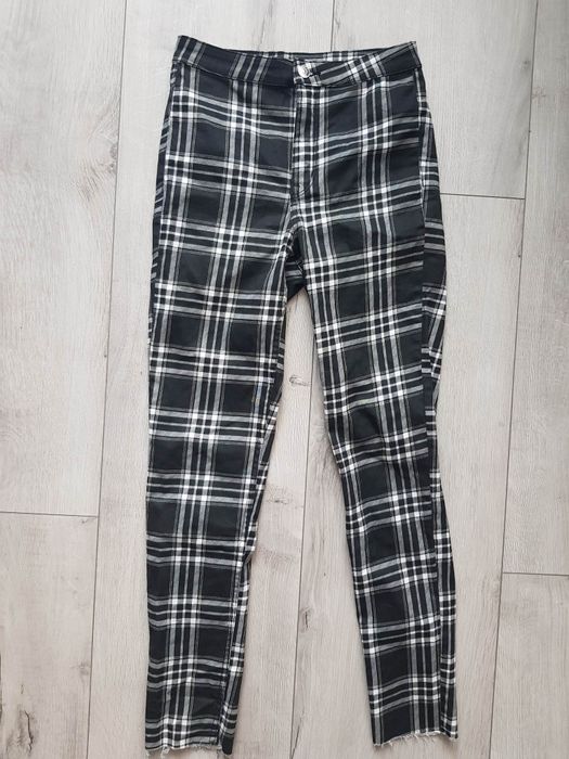 H&M* Spodnie krata pepitka rurki *36/S