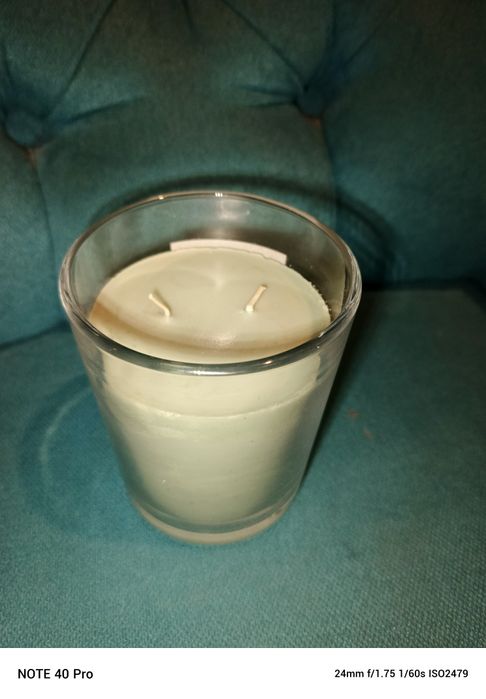 Świec w szkle duża 12,5 x 10 cm 42h palenia DEKOR 2 knoty