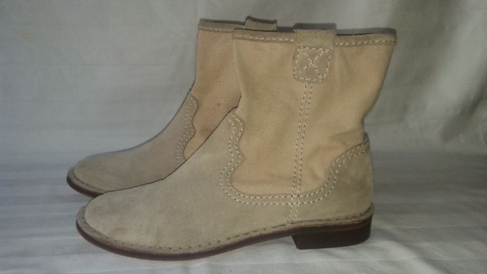 Clarks botki roz.41, dł.wkł.26 cm- skóra+ tkanina- stan bdb