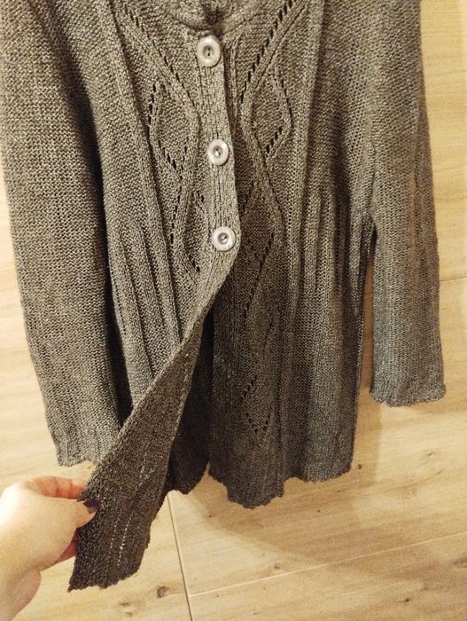 Brązowo-stalowa narzutka r.44