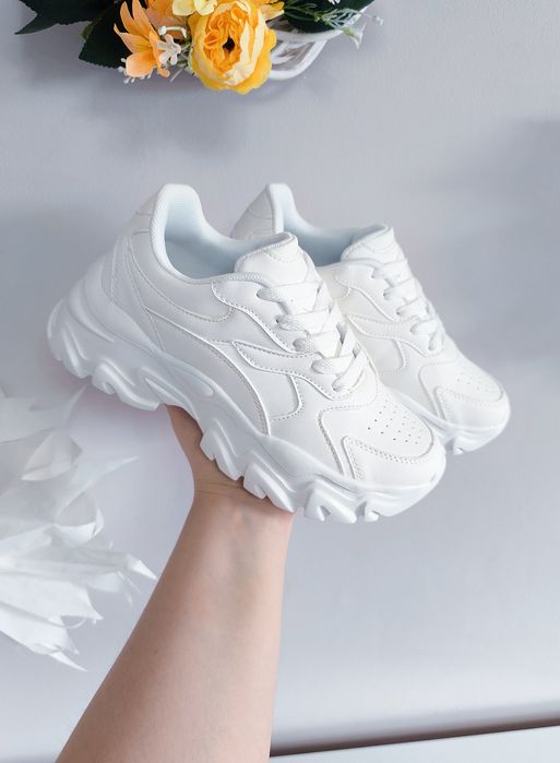 Mega wygodne sneakersy na grubej podeszwie, wkładka 26,5cm